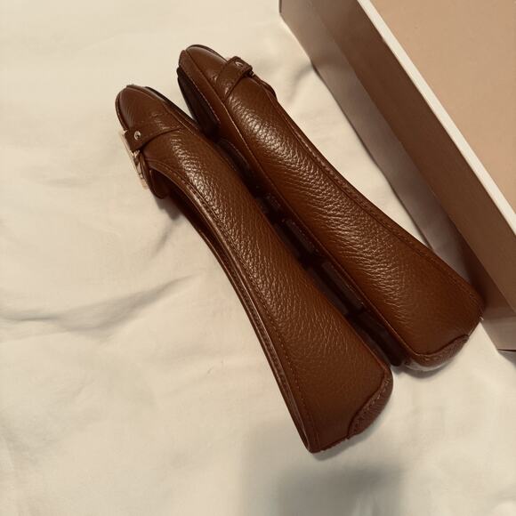 Michael Kors Fulton Brown Leather MK Logo Ballet Flats Driving loafers sz 6.5 - Picture 3 of 7